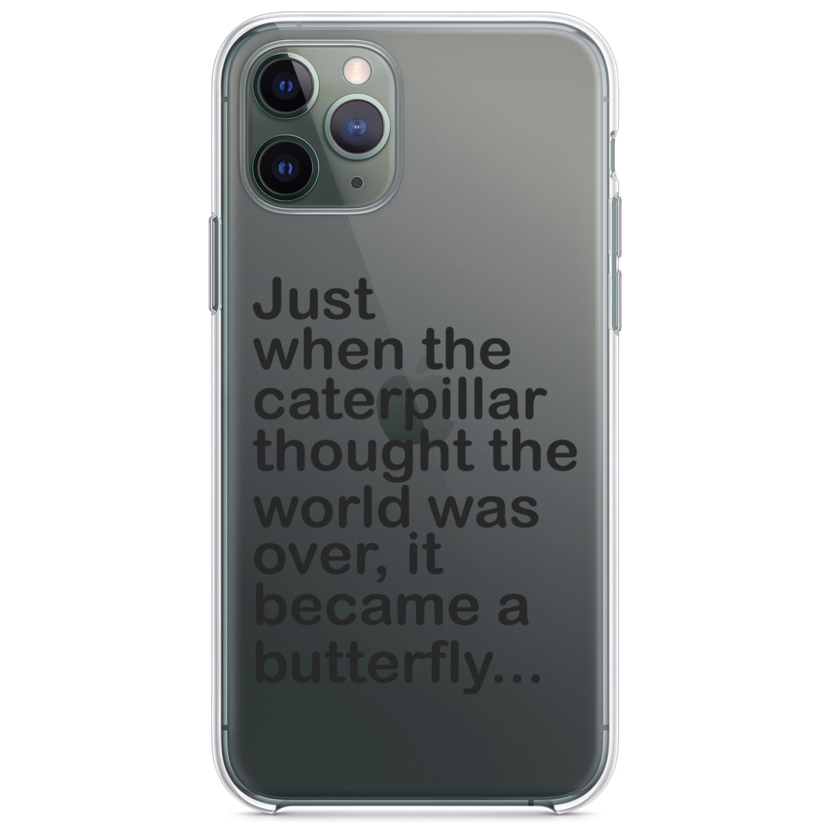 Caterpillar Though World Was Over Butterfly Clear Shockproof iPhone Case