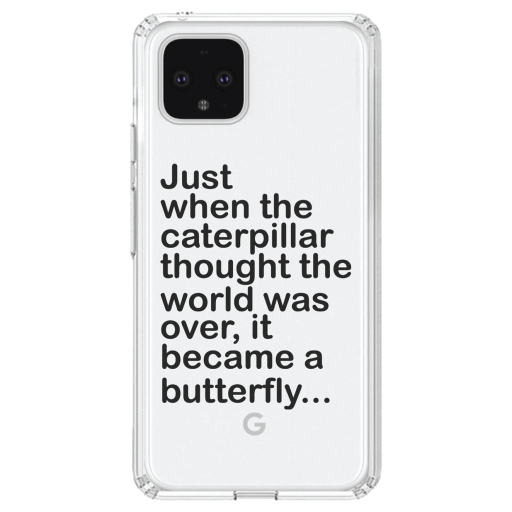 Caterpillar Though World Was Over Butterfly Clear Shockproof iPhone Case, view 23