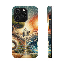 DistinctInk Tough Case for Apple iPhone, Compatible with MagSafe Charging - "For I Know the Plans: Jeremiah 29:11 Offers Hope and Prosperity"