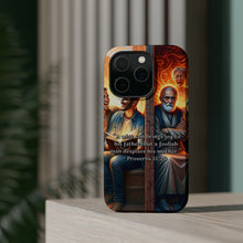 DistinctInk Tough Case for Apple iPhone, Compatible with MagSafe Charging - "The Joy of a Wise Son: Proverbs 15:20"