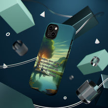 DistinctInk Tough Case for Apple iPhone, Compatible with MagSafe Charging - "Finding Peace with God: Romans 5:1 Bible Verse Summary"