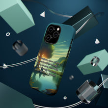 DistinctInk Tough Case for Apple iPhone, Compatible with MagSafe Charging - "Finding Peace with God: Romans 5:1 Bible Verse Summary"