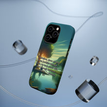 DistinctInk Tough Case for Apple iPhone, Compatible with MagSafe Charging - "Finding Peace with God: Romans 5:1 Bible Verse Summary"