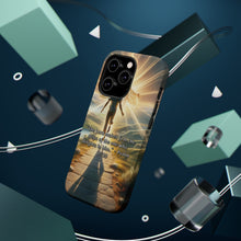 DistinctInk Tough Case for Apple iPhone, Compatible with MagSafe Charging - "The Lord Makes Firm: Psalm 37:23 Encourages Delightful Steps"