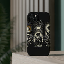 DistinctInk Tough Case for Apple iPhone, Compatible with MagSafe Charging - "Romans 12:12 - Embrace Hope, Endure Affliction, Faithful Prayers"