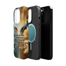 DistinctInk Tough Case for Apple iPhone, Compatible with MagSafe Charging - "Faith's Justification: Finding Peace with God - Romans 5:1"