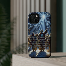 DistinctInk Tough Case for Apple iPhone, Compatible with MagSafe Charging - "The Shepherds' Glorious Praise: Luke 2:20"