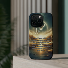 DistinctInk Tough Case for Apple iPhone, Compatible with MagSafe Charging - "John 14:27 - The Gift of Peace for Troubled Hearts"