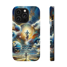 DistinctInk Tough Case for Apple iPhone, Compatible with MagSafe Charging - "The Gift of Eternal Life: John 3:16"
