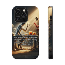 DistinctInk Tough Case for Apple iPhone, Compatible with MagSafe Charging - "He Will Eat Curds and Honey: Isaiah 7:15 Explained"