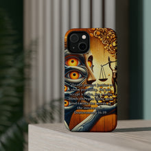 DistinctInk Tough Case for Apple iPhone, Compatible with MagSafe Charging - "Do Not Pervert Justice: Deuteronomy 16:19"