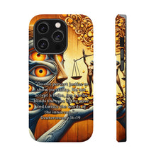 DistinctInk Tough Case for Apple iPhone, Compatible with MagSafe Charging - "Do Not Pervert Justice: Deuteronomy 16:19"