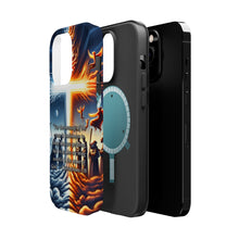 DistinctInk Tough Case for Apple iPhone, Compatible with MagSafe Charging - "The Power of God in the Foolishness of the Cross - 1 Corinthians 1:18"