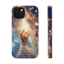 DistinctInk Tough Case for Apple iPhone, Compatible with MagSafe Charging - "Isaiah 41:10 - Finding Strength and Comfort in God"