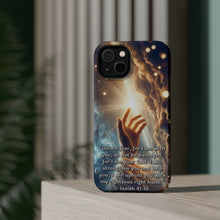 DistinctInk Tough Case for Apple iPhone, Compatible with MagSafe Charging - "Isaiah 41:10 - Finding Strength and Comfort in God"