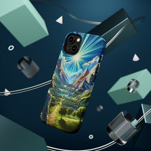 DistinctInk Tough Case for Apple iPhone, Compatible with MagSafe Charging - Psalm 121:1 - Seeking Divine Help from the Mountains