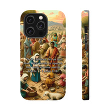 DistinctInk Tough Case for Apple iPhone, Compatible with MagSafe Charging - "Love not just with words but actions - 1 John 3:18"