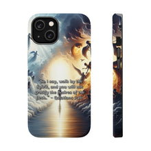 DistinctInk Tough Case for Apple iPhone, Compatible with MagSafe Charging - "Galatians 5:16 - Walk by the Spirit for Freedom"