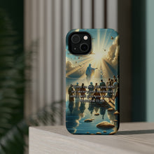 DistinctInk Tough Case for Apple iPhone, Compatible with MagSafe Charging - "Matthew 11:28 - Find Rest: A Call for Weary Souls"