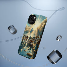 DistinctInk Tough Case for Apple iPhone, Compatible with MagSafe Charging - "Matthew 11:28 - Find Rest: A Call for Weary Souls"