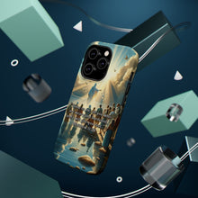 DistinctInk Tough Case for Apple iPhone, Compatible with MagSafe Charging - "Matthew 11:28 - Find Rest: A Call for Weary Souls"