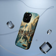 DistinctInk Tough Case for Apple iPhone, Compatible with MagSafe Charging - "Matthew 11:28 - Find Rest: A Call for Weary Souls"