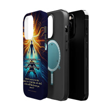 DistinctInk Tough Case for Apple iPhone, Compatible with MagSafe Charging - "Submission to God: James 4:7 - Resisting the Devil"