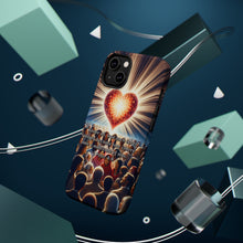 DistinctInk Tough Case for Apple iPhone, Compatible with MagSafe Charging - "Love Covers Sins: 1 Peter 4:8 Bible Verse"