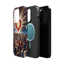 DistinctInk Tough Case for Apple iPhone, Compatible with MagSafe Charging - "Love Covers Sins: 1 Peter 4:8 Bible Verse"
