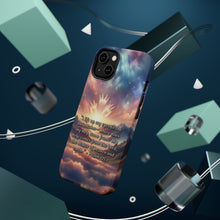 DistinctInk Tough Case for Apple iPhone, Compatible with MagSafe Charging - Psalm 121:1 - Seeking Divine Assistance in the Mountains