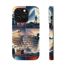 DistinctInk Tough Case for Apple iPhone, Compatible with MagSafe Charging - The Power of Love: 1 Corinthians 13:2 Unveiled