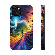 DistinctInk Tough Case for Apple iPhone, Compatible with MagSafe Charging - "Walking by the Spirit: Galatians 5:16 Bible Verse"