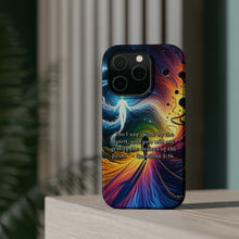 DistinctInk Tough Case for Apple iPhone, Compatible with MagSafe Charging - "Walking by the Spirit: Galatians 5:16 Bible Verse"