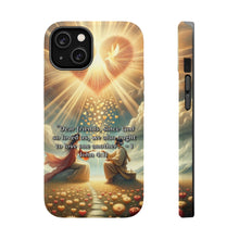 DistinctInk Tough Case for Apple iPhone, Compatible with MagSafe Charging - "1 John 4:11 - Loving One Another Through God's Love"