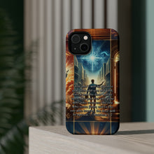 DistinctInk Tough Case for Apple iPhone, Compatible with MagSafe Charging - "Matthew 7:7 - The Power of Asking, Seeking, and Knocking"