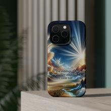 DistinctInk Tough Case for Apple iPhone, Compatible with MagSafe Charging - "Luke 1:37 Proclaims the Power of God's Infinite Possibilities"