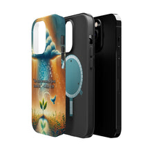 DistinctInk Tough Case for Apple iPhone, Compatible with MagSafe Charging - "We Love Because He First Loved Us" - 1 John 4:19