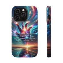 DistinctInk Tough Case for Apple iPhone, Compatible with MagSafe Charging - "The Divine Revelation: Psalm 19:1 Unveiling Heavenly Magnificence"