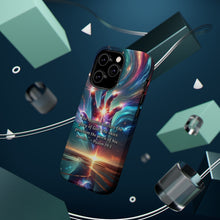 DistinctInk Tough Case for Apple iPhone, Compatible with MagSafe Charging - "The Divine Revelation: Psalm 19:1 Unveiling Heavenly Magnificence"