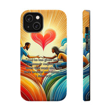 DistinctInk Tough Case for Apple iPhone, Compatible with MagSafe Charging - "Brotherly Love: Commanded by God - 1 John 4:21"
