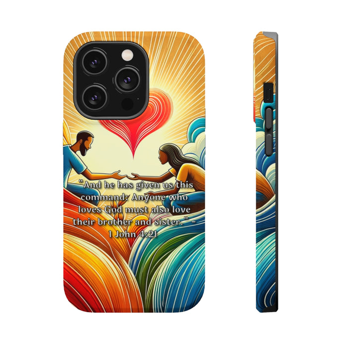 DistinctInk Tough Case for Apple iPhone, Compatible with MagSafe Charging - 