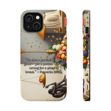 DistinctInk Tough Case for Apple iPhone, Compatible with MagSafe Charging - Partiality and Wrongdoing for Bread - Proverbs 28:21