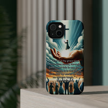 DistinctInk Tough Case for Apple iPhone, Compatible with MagSafe Charging - Ephesians 2:8 - Saved by Grace, Not Works