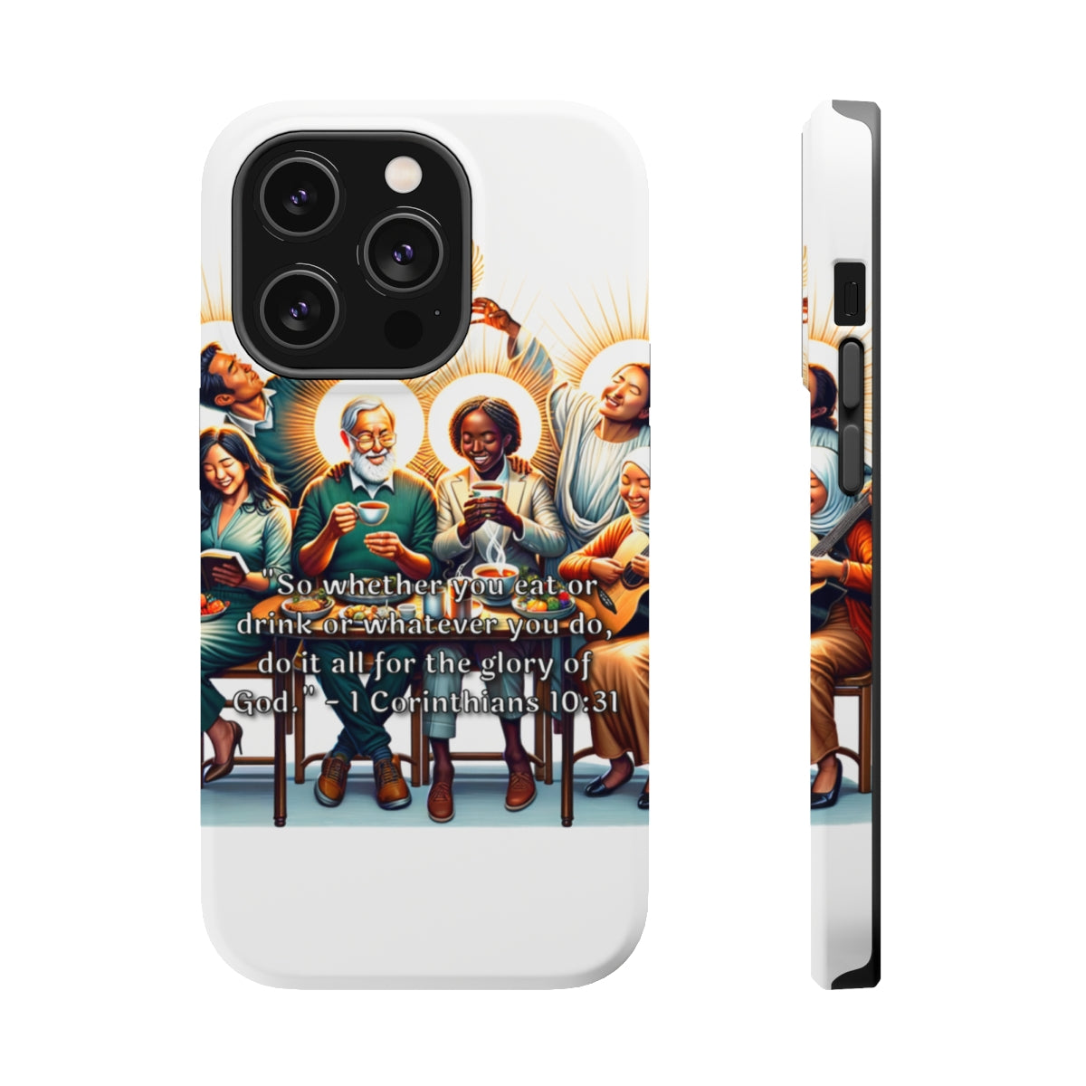 DistinctInk Tough Case for Apple iPhone, Compatible with MagSafe Charging - 