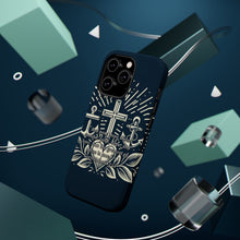 DistinctInk Tough Case for Apple iPhone, Compatible with MagSafe Charging - "The Greatest of All: Love - 1 Corinthians 13:13"