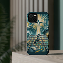 DistinctInk Tough Case for Apple iPhone, Compatible with MagSafe Charging - "Proverbs 3:5: Trust in the Lord, Rely on Him"