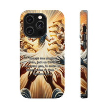 DistinctInk Tough Case for Apple iPhone, Compatible with MagSafe Charging - "Accepting One Another: A Reflection on Romans 15:7"