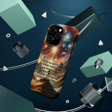 DistinctInk Tough Case for Apple iPhone, Compatible with MagSafe Charging - "Seeking Help: Psalm 121:1 - Eyes on Mountains"