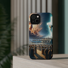 DistinctInk Tough Case for Apple iPhone, Compatible with MagSafe Charging - "Foolishness to the Perishing, Power to the Saved: 1 Corinthians 1:18"