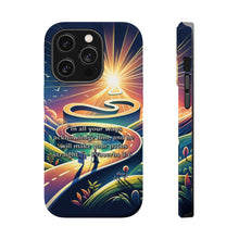 DistinctInk Tough Case for Apple iPhone, Compatible with MagSafe Charging - "Proverbs 3:6: Acknowledge Him and Walk Straight Paths"